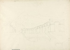 Tempel ovanför våren i Zaghouan (grafit på papper) av James 1730 94 Bruce