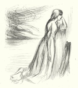 "Left His Home" (gravyr) av James Abbott McNeill (after) Whistler