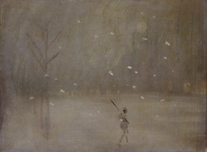 Snowstorm (olja på duk) av James Abbott McNeill (after) Whistler
