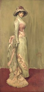 Harmoni i rosa och grått: Lady Meux av James Abbott McNeill (attr.to) Whistler