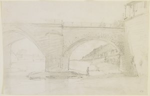 En bro, 1858 (penna på benvitt vävt papper) av James Abbott McNeill Whistler