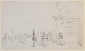 En grupp figurer på en esplanad, 1857. av James Abbott McNeill Whistler