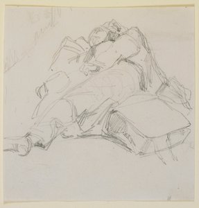 En man som sov på en hög med bagage, 1858. av James Abbott McNeill Whistler
