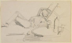 En man liggande på en säng, 1858. av James Abbott McNeill Whistler