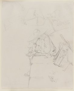 En man som satt på kanten av en vägg, 1858. av James Abbott McNeill Whistler