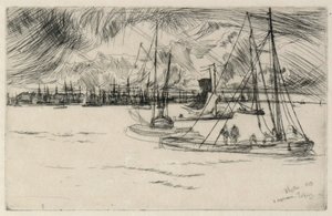 Amsterdam från Tolhuis av James Abbott McNeill Whistler