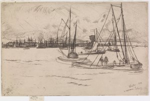 Amsterdam, från Tolhuis, 1863. av James Abbott McNeill Whistler