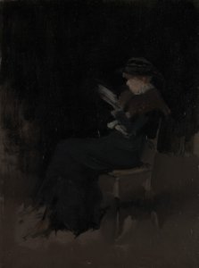 Arrangemang i svart: Girl Reading, ca. 1880-90. av James Abbott McNeill Whistler