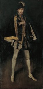 Arrangemang i svart, nr 3: Sir Henry Irving som Filip II av Spanien, 1876, omarbetad 1885. av James Abbott McNeill Whistler