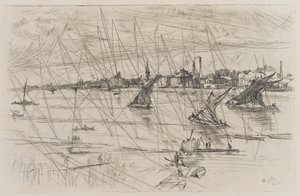 Battersea Reach, 1863. av James Abbott McNeill Whistler