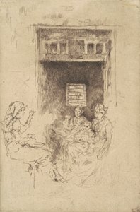 Bead-Stringers, 1880 (svart etsning på lagt papper) av James Abbott McNeill Whistler