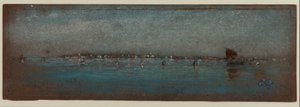 Blått och silver - Öarna, Venedig, 1879-80 (pastell på brunt papper) av James Abbott McNeill Whistler