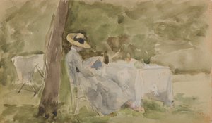Frukost i trädgården, 1885-1886. av James Abbott McNeill Whistler
