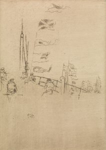Bunting, från en uppsättning av tolv etsningar med titeln The Naval Review, 1887 av James Abbott McNeill Whistler
