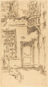 Courtyard, Rue P.L. Kurir, 1888. av James Abbott McNeill Whistler