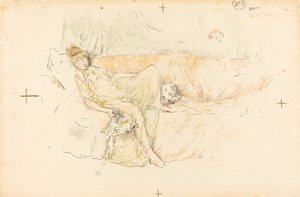 Draperad figur, liggande, 1892. av James Abbott McNeill Whistler