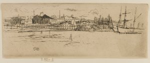 Dry Docks, Southampton, 1887. av James Abbott McNeill Whistler