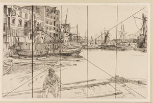 Eagle Wharf Tyzac Whiteley och Co., 1859. av James Abbott McNeill Whistler