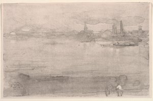 Tidig morgon: Themsen vid Battersea, London, 1878. av James Abbott McNeill Whistler