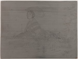 En Plein Soleil. Oannullerad tallrik från Twelve Etchings from Nature The French Set, 1858. av James Abbott McNeill Whistler