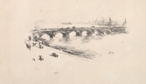 Kväll, Little Waterloo Bridge, 1896. av James Abbott McNeill Whistler