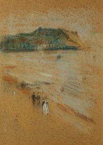 Figurer på en strand nära klippor, ca. 1870-74 av James Abbott McNeill Whistler