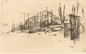 Fiskebåtar, Hastings, 1877. av James Abbott McNeill Whistler