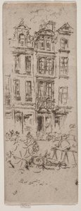 Blomstermarknad, Bryssel. av James Abbott McNeill Whistler