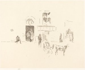 Gaiety Stage Door, 18791887. av James Abbott McNeill Whistler