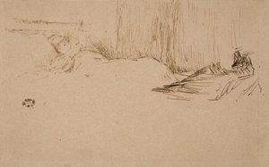 Flickan läser i sängen, ca 1882 av James Abbott McNeill Whistler