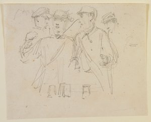 Grupp om fyra män, 1858. av James Abbott McNeill Whistler