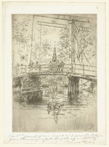 Liten vindbro i Amsterdam Little Drawbridge, Amsterdam av James Abbott McNeill Whistler