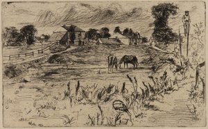 Landskap med hästar, 1859. av James Abbott McNeill Whistler