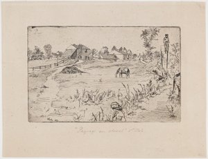 Landskap med hästar, 1859. av James Abbott McNeill Whistler