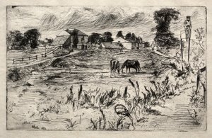 Landskap med hästen, 1859. av James Abbott McNeill Whistler