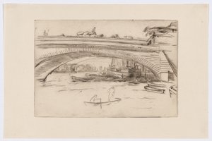 London Bridge, ca 1875 (torrnål; bläck på papper) av James Abbott McNeill Whistler
