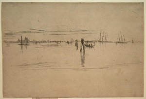 Long Lagoon, ca 1879-80 (etsning & kolbläck på papper) av James Abbott McNeill Whistler