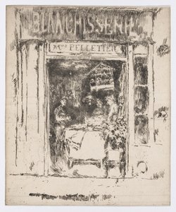 Mme Pelletier, Blanchisserie, Paris, ca 1892-93 (etsning; bläck på papper) av James Abbott McNeill Whistler