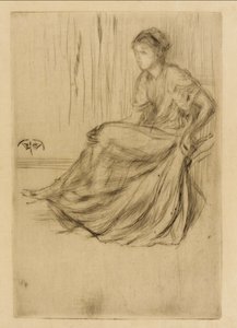 Modell sittande, 1873. av James Abbott McNeill Whistler