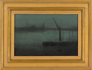 Nocturne: Blue and Silver - Battersea Reach, 1870-1875. av James Abbott McNeill Whistler