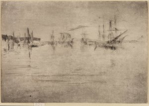 Nocturne Shipping, 1879-1880. av James Abbott McNeill Whistler