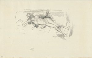 Liggande nakenmodell av James Abbott McNeill Whistler