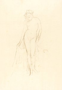 Nakenmodell, stående, ca. 1891. av James Abbott McNeill Whistler