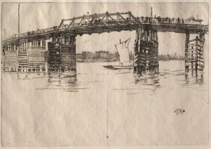 Gamla Battersea Bridge. av James Abbott McNeill Whistler