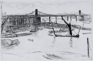 Old Hungerford Bridgeswed av James Abbott McNeill Whistler