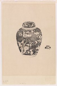 Oviform ingefärsburk med klockformat lock, 1878. av James Abbott McNeill Whistler