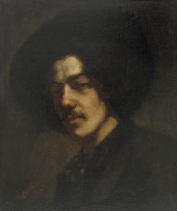 Porträtt av Whistler med en hatt, 1857-1859. av James Abbott McNeill Whistler