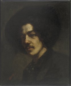 Porträtt av Whistler med hatt, 1857-59 av James Abbott McNeill Whistler