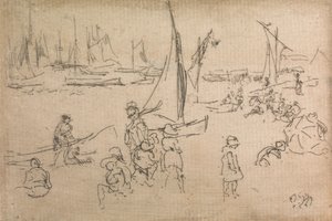 Portsmouth Children, från en uppsättning av tolv etsningar med titeln The Naval Review, 1887 av James Abbott McNeill Whistler