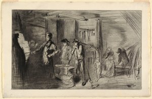 Print, The Forge, från serien Etsningar om Themsen och andra ämnen, 1861 av James Abbott McNeill Whistler